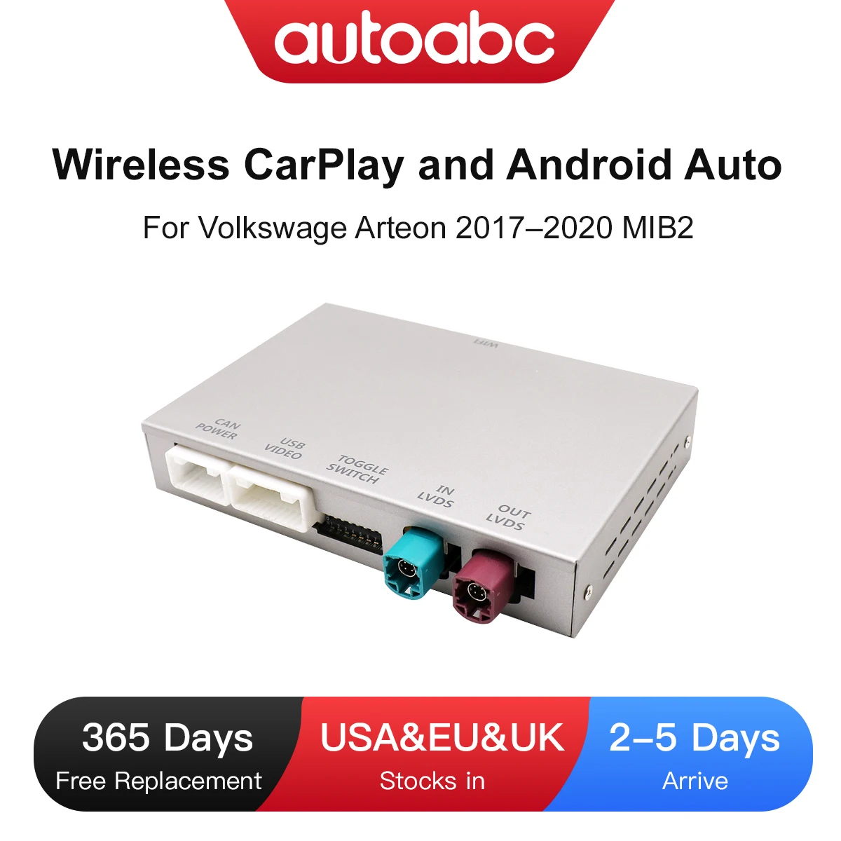 

Wireless CarPlay and Android Auto For Volkswage Arteon 2017-2020 With MIBI System Multimedia Accessory Mirror Link AirPlay Suppo