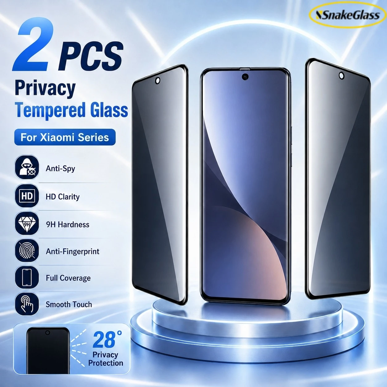 

2PCS Privacy Anti Spy Peeping for Xiaomi 15Ultra 14Pro 12Pro 11 10s 12S/15S Pro 13Lite 3D Curved Edge Privacy Screen Protector