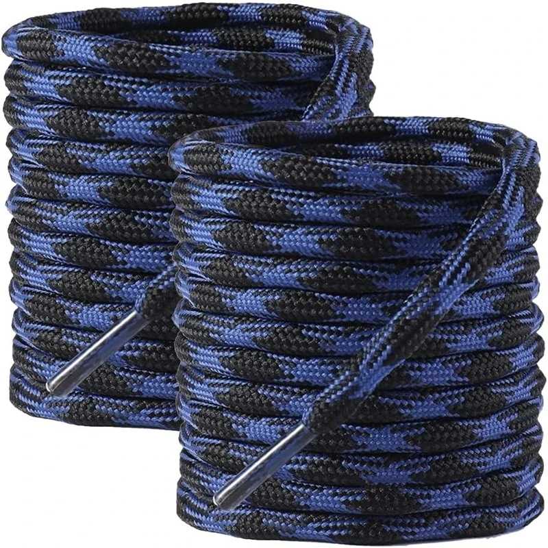 2 Pair Round Wave Shape Non Slip Heavy Duty and Durable Outdoor Climbing Shoelaces Hiking Shoe Laces Shoestrings