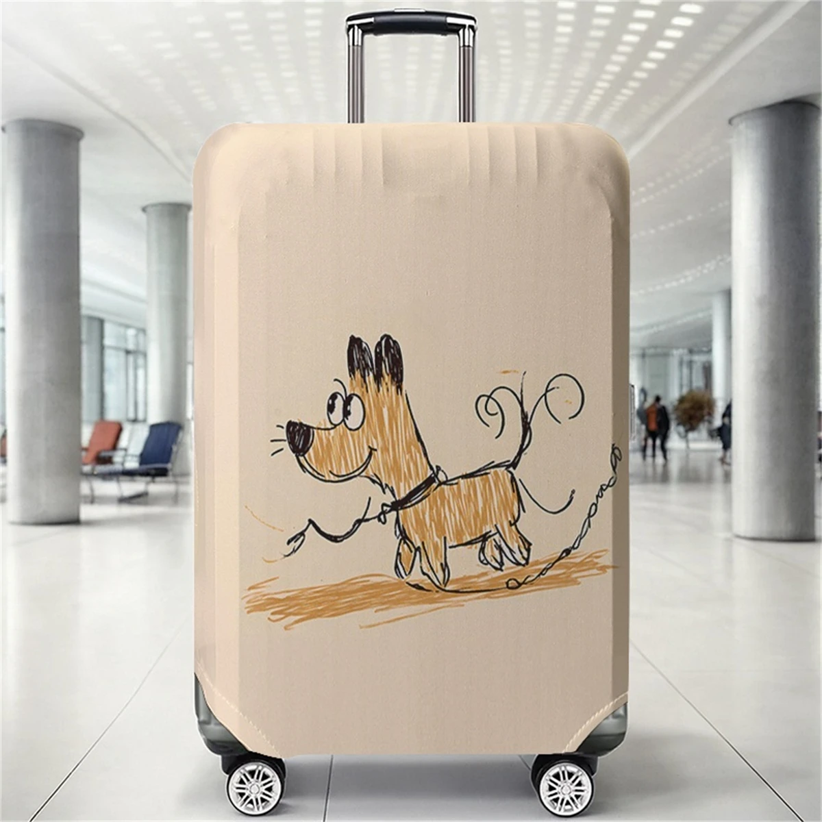 Dog pattern luggage protection cover, suitable for 18-32 inch luggage covers, luggage handle gloves, travel accessories