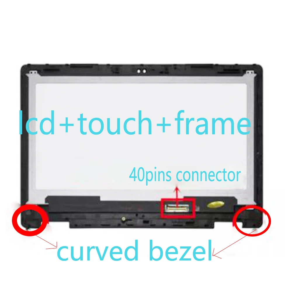 LCD 디스플레이 터치 스크린 디지타이저 조립 프레임, DELL Inspiron 13 5368 5378 5379 p69g 용, B133HAB01.0 NV133FHM-N41 A11, 13.3 인치