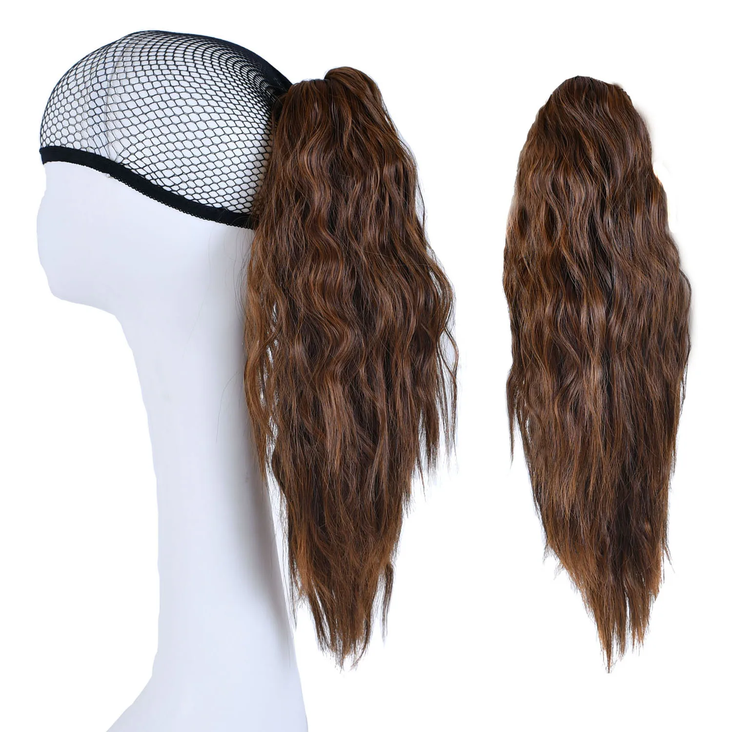 Ponytail Stylish Short Curly Hair Extension Claw Clip On Synthetic Hairpiece Black Brown Color Ponytails for Women Daily Use
