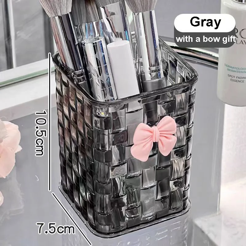 Caja de almacenamiento de pinceles de maquillaje acrílico transparente, organizador de cosméticos de escritorio, almacenamiento de lápiz labial, soporte de exhibición de esmalte de uñas, estuche de joyería