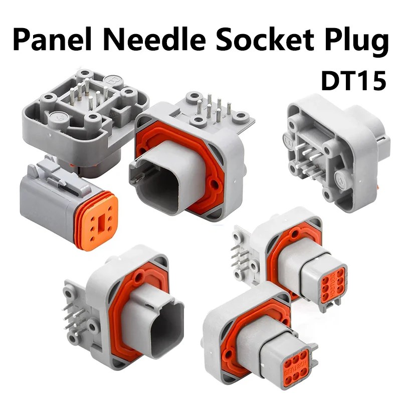 

5/10/100 Sets 2/4/6/8/12 Pin DT15 DEUTSCH Connector Waterproof connector PCB Straight Seat Solder Panel End Socket