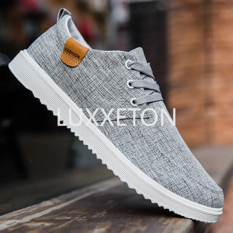 Men Canvas Breathable Vulcanized Shoes Spring New Fashion Lace Up Breathable Casual Non Slip Wear Resistant Sports Shoes