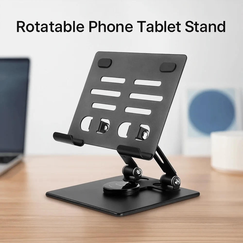 

360 ° Вращающаяся подставка для планшета, регулируемый держатель для планшета с рассеиванием тепла, противоскользящий многоугольный кронштейн для планшета, телефона, планшета/телефона