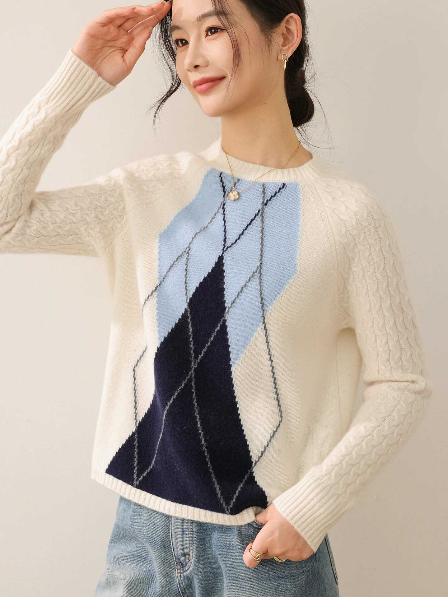 

New Fashion Autumn Winter Woman Sweater 100% Merino Wool Knitted Pullover Loose Cashmere Blouse Lady Long Sleeve Clothing Tops