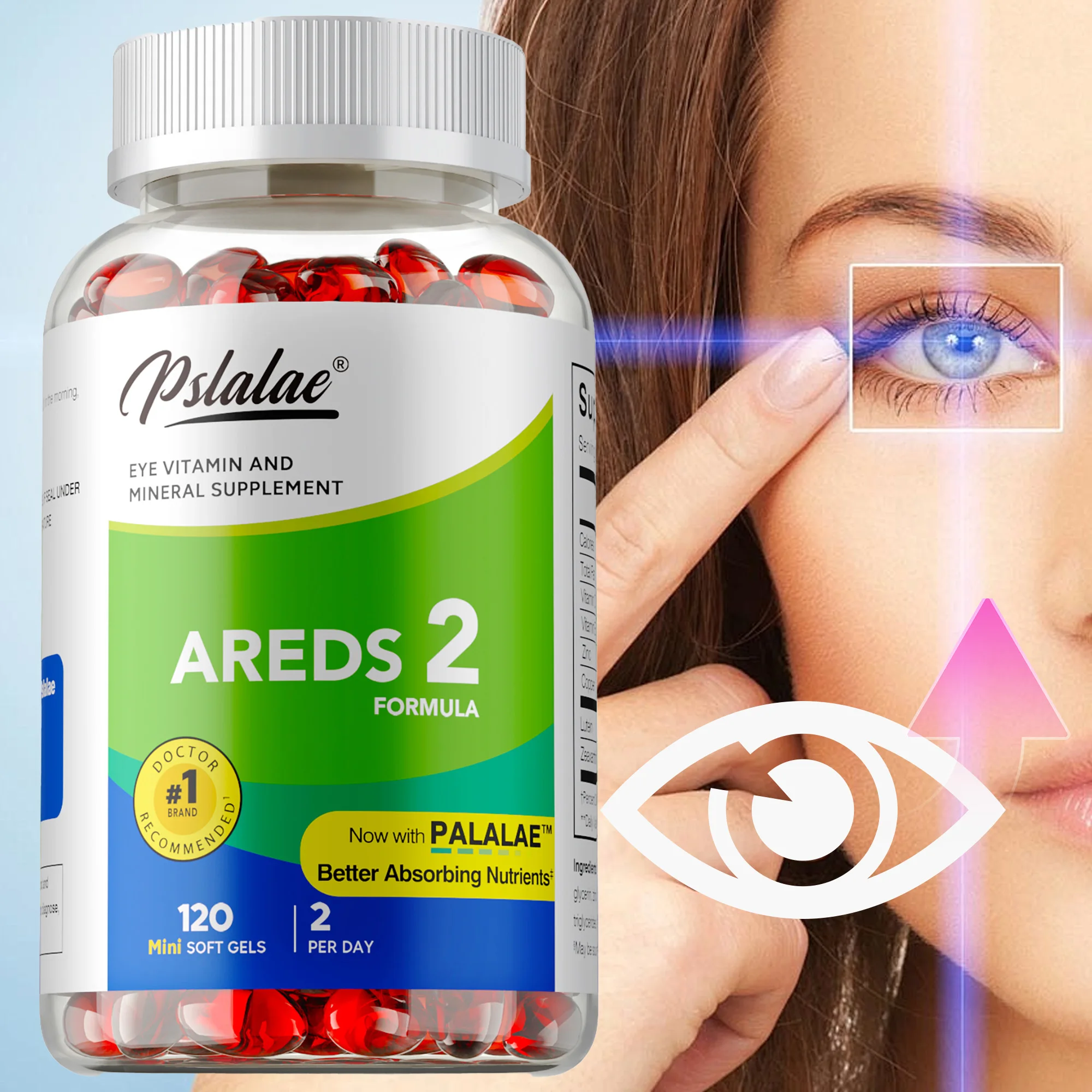 

AREDS 2 Eyes Capsules - Contains Lutein and Zeaxanthin, Support Vision & Macula Health, Reduce Eye Dry and Fatigue, Protect Eye