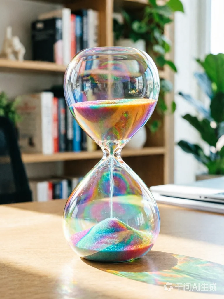 Colorful Glass Sand Timer Creative Desk Hourglass Ornament Home Office Decor Gift