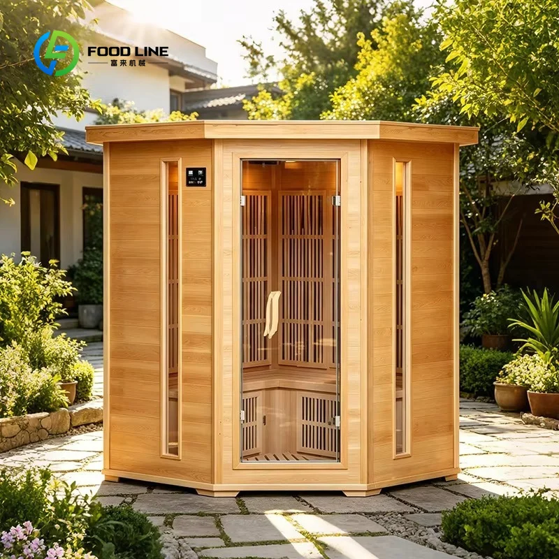 Customized Outdoor Red Cedar Pre-fabricated Sauna Cabin Solid Wood for Backyard Garden Home Spa