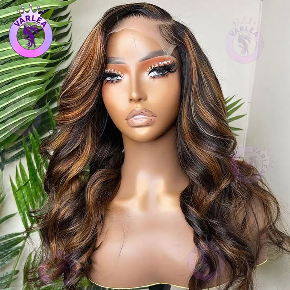 

1B30 Highlight Body Wave 13x6 Hd Lace Frontal Wig Human Hair Pre Plucked Black Brown Colored Wigs Ombre 13x4 Lace Front Wig