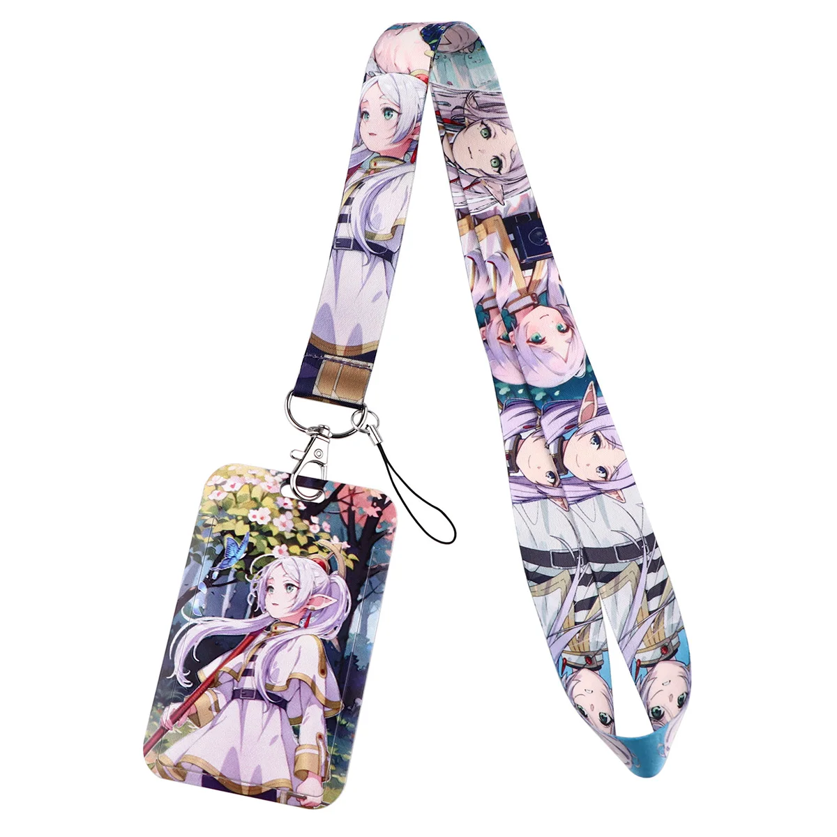 Print Webbing Anime Lanyard Keychain Ribbon Hang Rope Keyring Mobile Phone Charm Neck Straps Key Ring