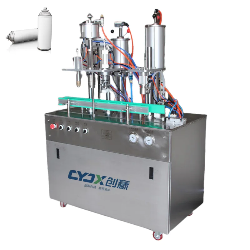 CYJX semi-automatic deodorizing sunscreen aerosol graffiti paint air freshener spray filler sealing machine aerosol filling