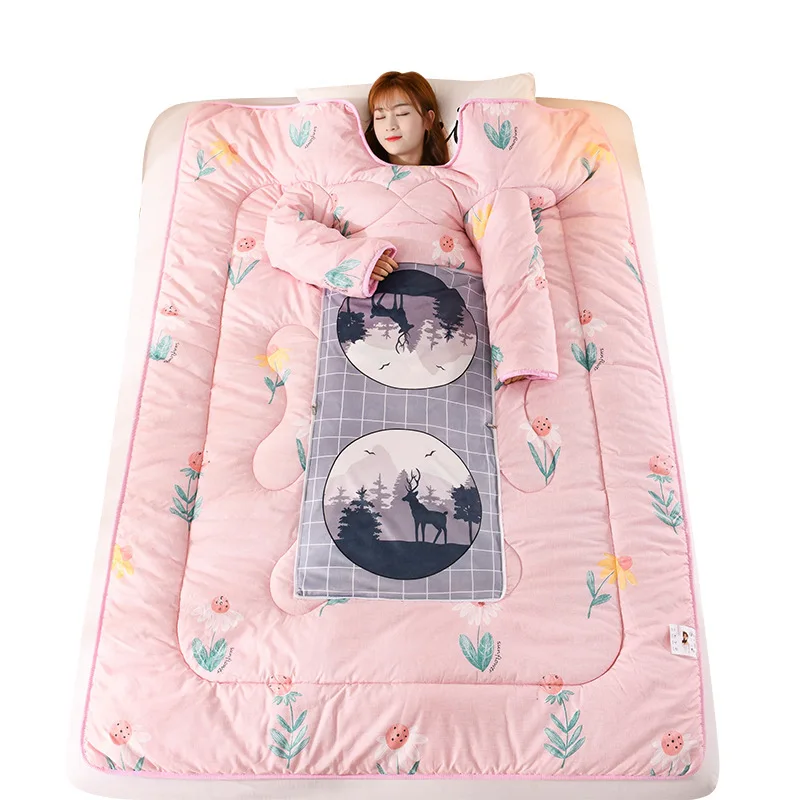 New autumn and winter thickened sleeping bag anti kick quilt sleeve quilt pillow for lazy quilt in student dormitory