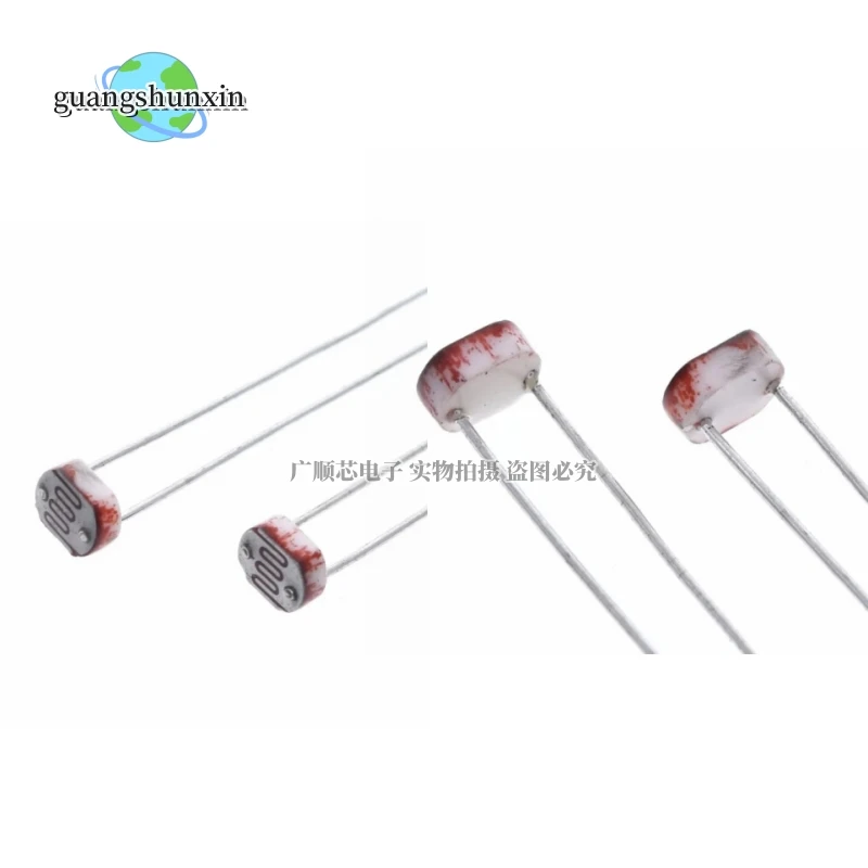 20PCS LDR Photo Light Sensitive Resistor Photoelectric Photoresistor 5528 GL5528 5537 5506 5516 5539 5549 For Arduino image 2