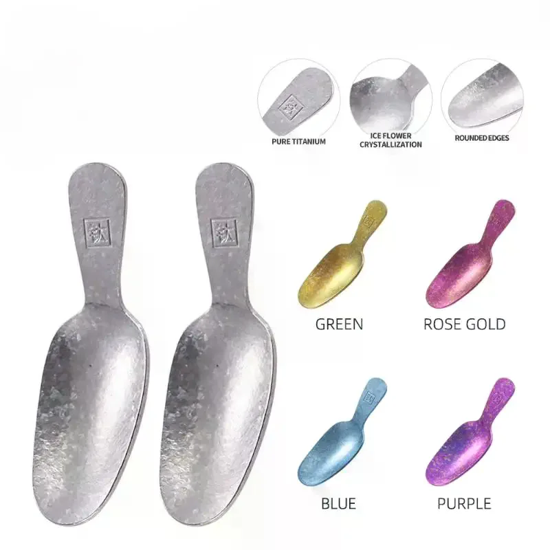 Pure Titanium Mini Teaspoon Lightweight Tea Leaf Special Tea Spoon Outdoor Household High-end Tableware Tea Set Accessories