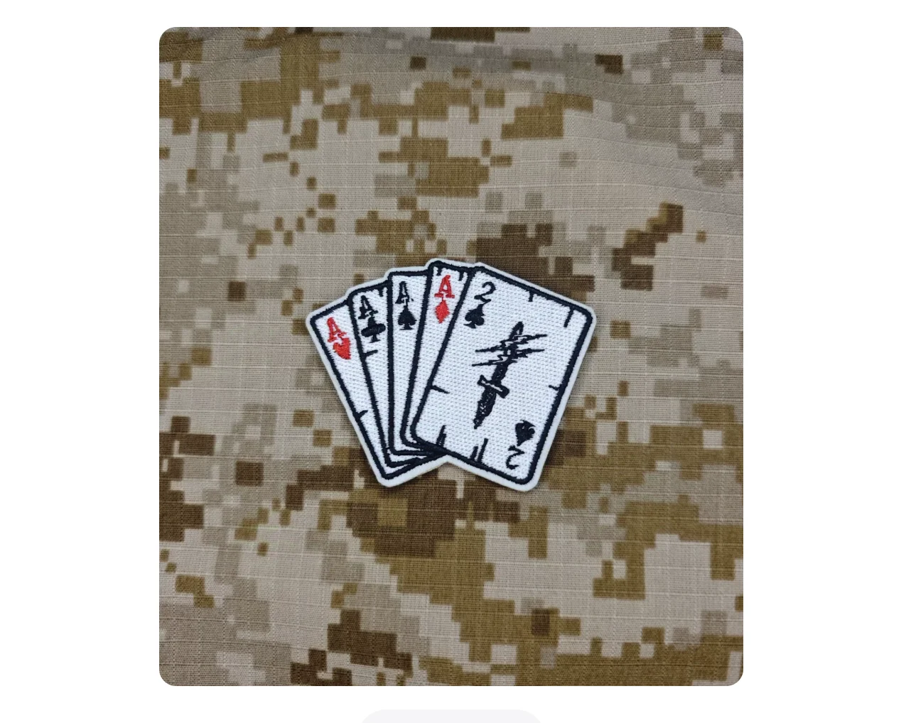 Fog Tactical Influencer Poker Card Velcro Motivation Patch Embroidery Full Stitch Arm Patch Emblem