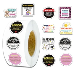500PCS Warning Slogans Scroll Sticker Individual Creative Warning Decorative Sticker Sticky Note Sticker Seal