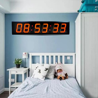 Multifunctional indoor 6-digit red 4-inch electronic LED display time alarm clock setting wall clock can be customized