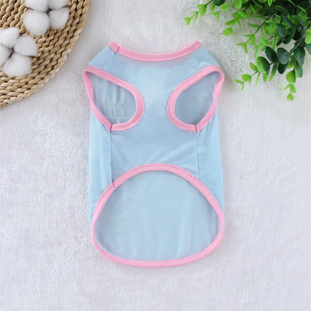 Thin Cat Dog Clothes Summer Mesh Hoodie Vest With Hook Cooling Sleeveless T-Shirt For Small Medium Dogs Chihuahua Puppy Vests XS