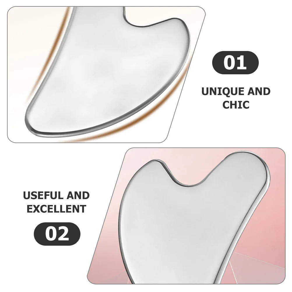 Frosted Stainless Steel Scraping Board for Face Special Heart-shaped Massager Facial