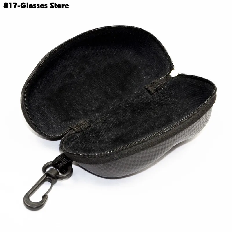 Unisex Fashion Glasses Case Women Men Portable Black Zipper Pressure Resistant Box Toad Glasses