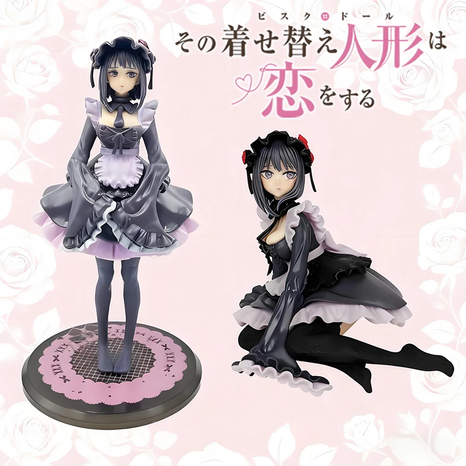 20CMAnime Figure My Dress-Up Darling Black Maid Outfit Kitagawa Marin Action Figure Shizuku Kuroe Figurine Collection Model Toys