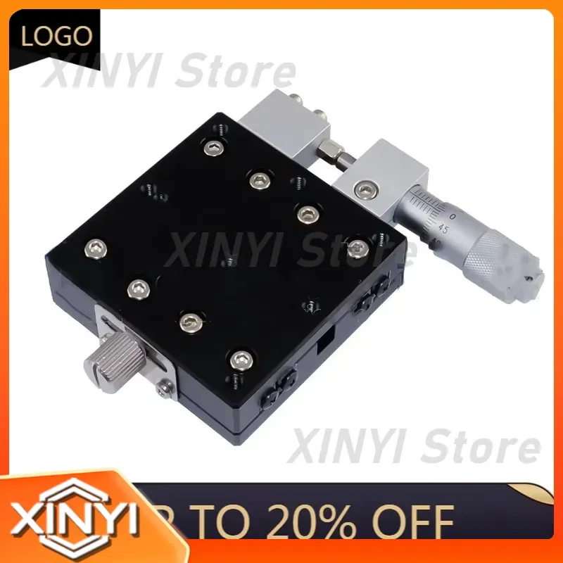 LX60-R X Axis 60*60mm Manual Displacement Platform Linear Stage Fine Adjustment Sliding Table