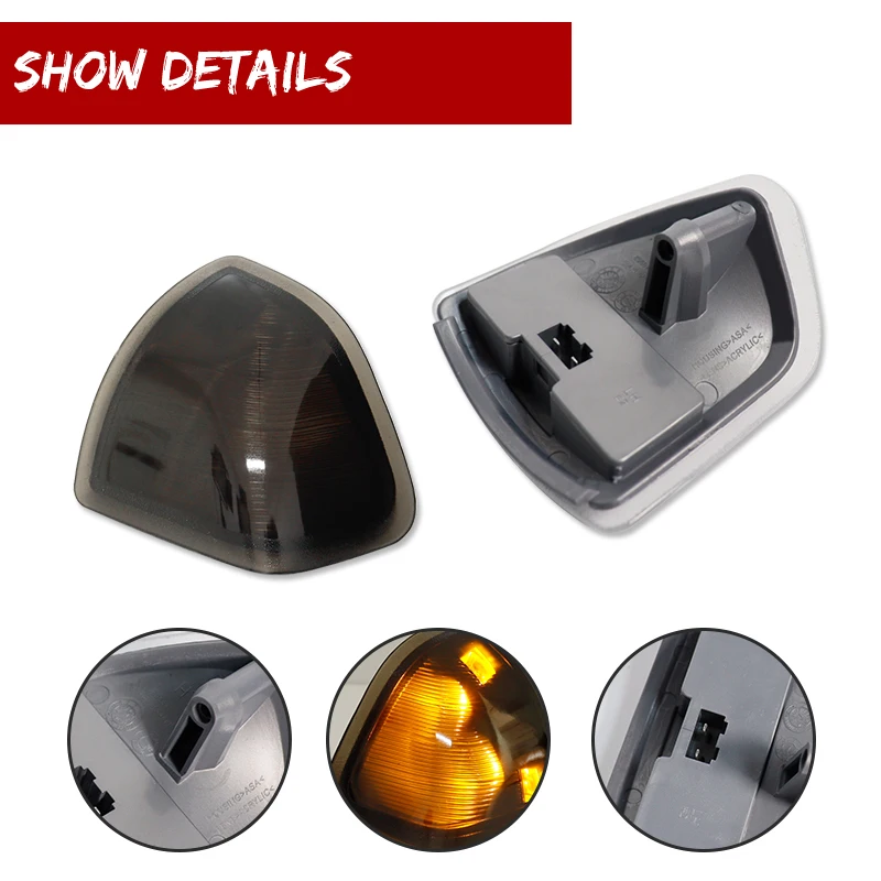 For 2010-2018 Dodge Ram 1500 2500 3500 4500 5500 Amber LED Side Mirror Turn Signal Light Smoke Lens Tow Lamps 12V