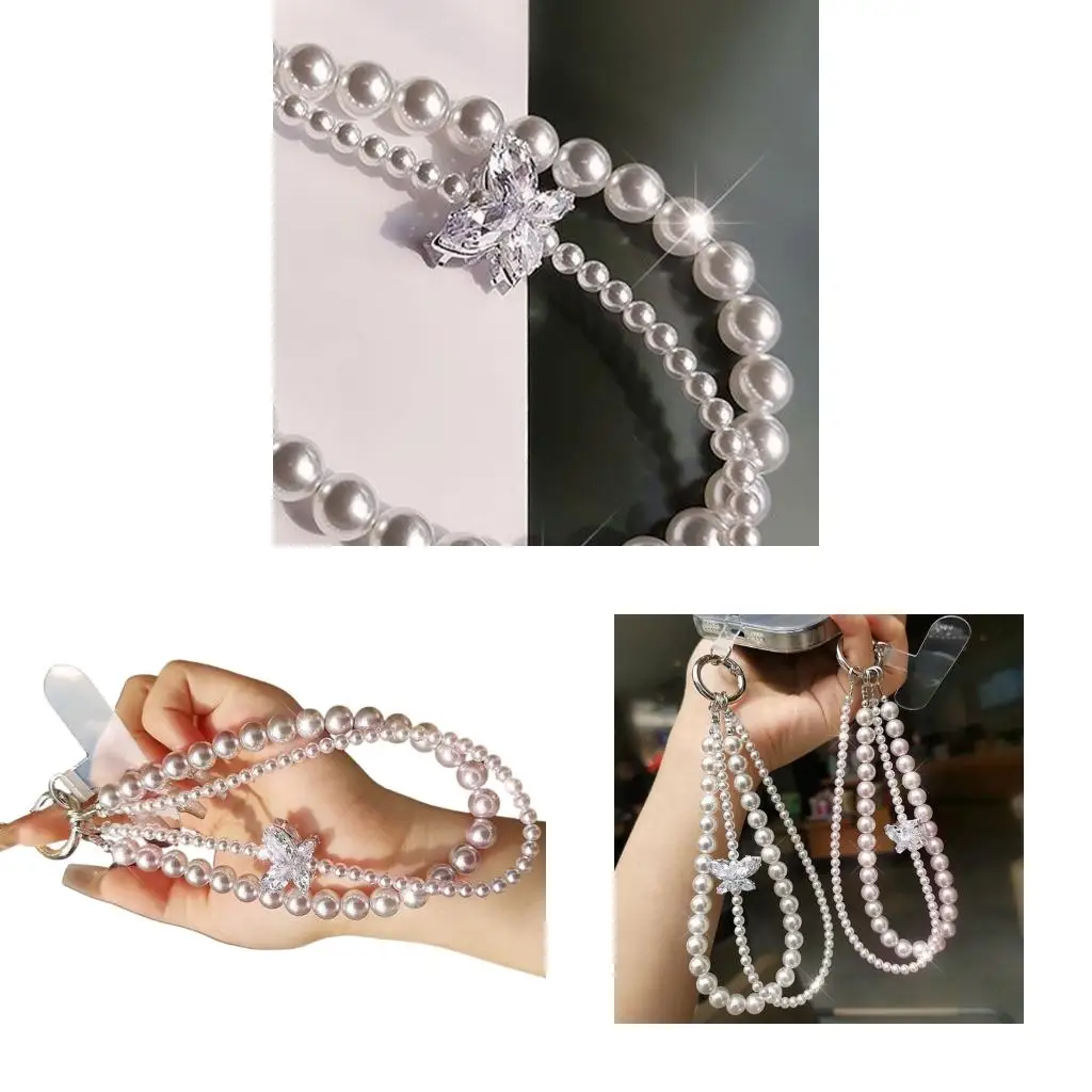 Decorative Phone Case Charm Beaded Chain Anti-Lost String Chain for Women Girls Phone Decoration Pendant