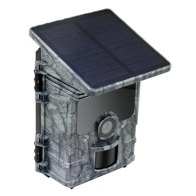 4K Solar Trail Camera Wifi Hunting Game Camera 850nm IR Night Vision 4400mAh Li Battery Built in