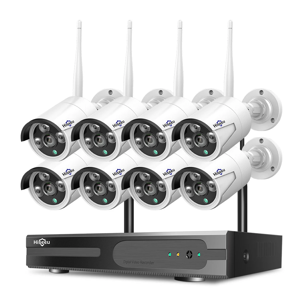 

CCTV System Kit Wifi IP Nvr Kit Security Camera System Nvr Ip Camera Wireless 8CH Remote Control Waterproof Full HD 5mp Alexa