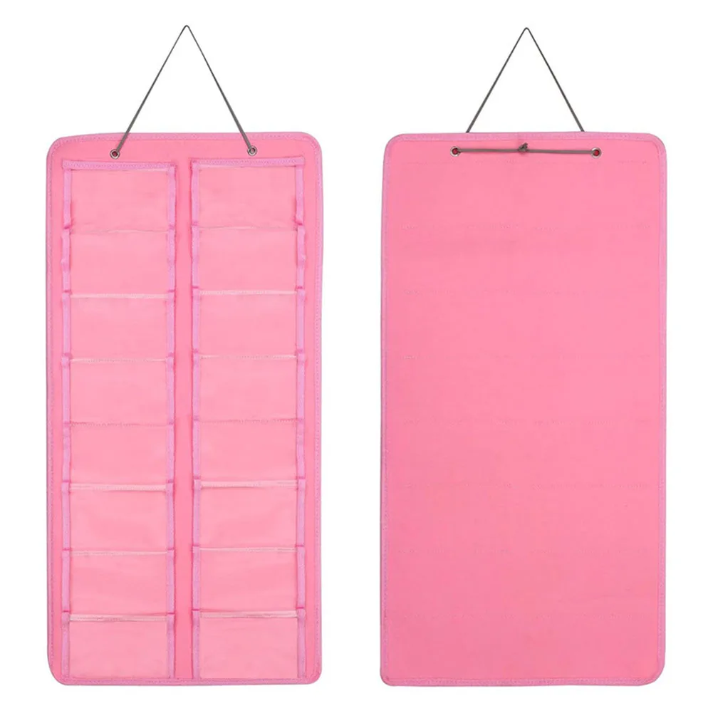 Hanging Eyewear Storage Bag with 16 Compartments Felt and PVC Composite Build Intended for Indoor Wall or Door Mounting