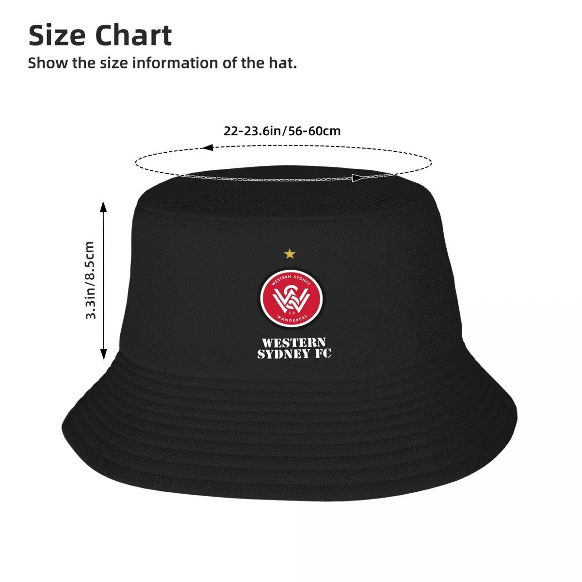 Western Sydney Fc Bucket Hats Panama Hat Children Bob Hats Outdoor Fisherman Hats Summer Beach Fishing Unisex Caps