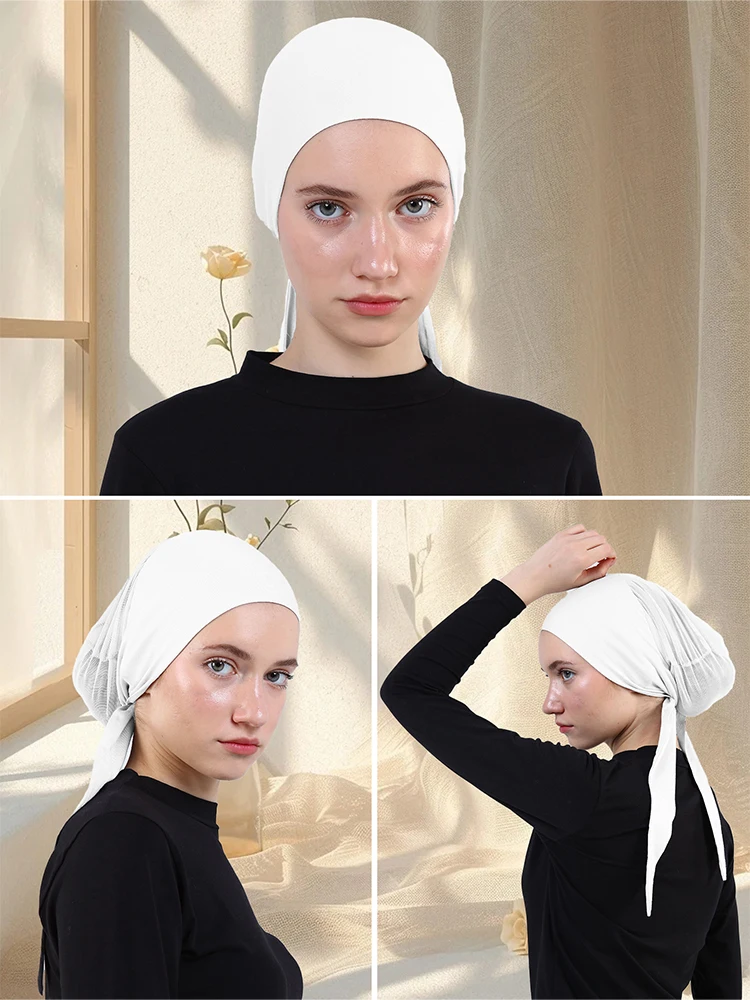 

1PCS Solid Inner Hjiab Women Modal，Mesh Breathable, Adjust the Tightness of the Strap