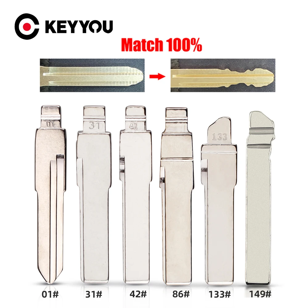 

KEYYOU с услугой резки # 01 # 42 # 31 # 86 # 133 # Лезвие ключа HU66 для Audi VW Polo Passat B5 Tiguan Golf Santana Seat Skoda