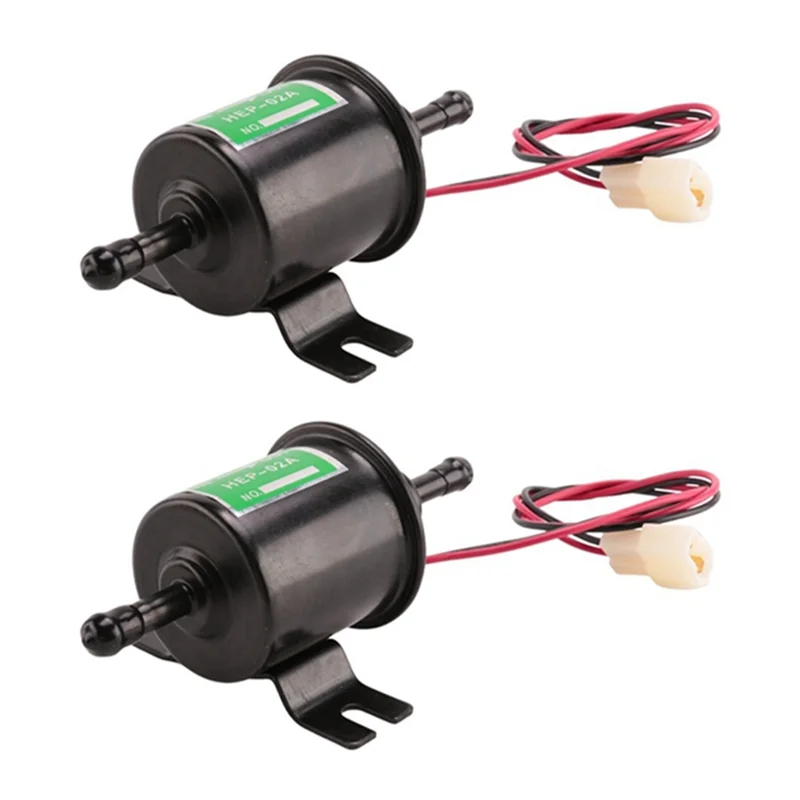

AASS-Heavy Duty Electric Fuel Pump Set, 2 Pcs 12V Universal Inline Petrol Pump HEP-02A For Gasoline Transfer