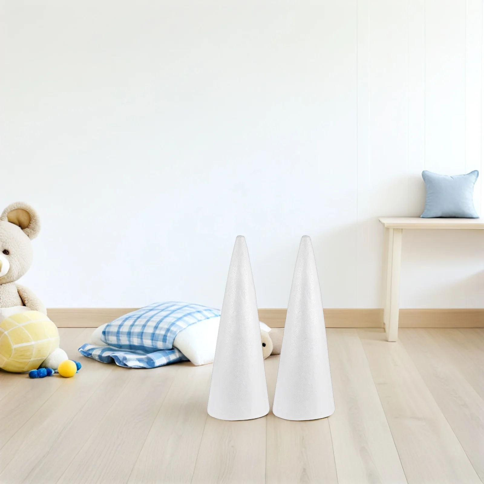 

2Pcs Foam Cones 38x13.5cm Christmas DIY Craft Accessories Cone Shaped Sculpture Kids Activities Church Home Foam Craft Tree