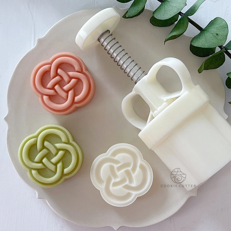 

50-63g Chinese Knot Mid-Autumn Festival Mooncake Mould Chinese Court Style Happy New Year Pastry Fondant Cake Decoration Tool