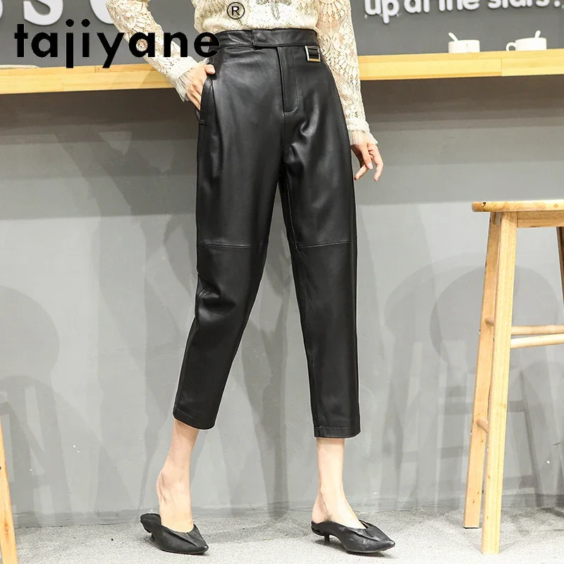 

Tajiyane 2020 Women Bottoms Pants Woman Real Sheepskin Trousers Women's Harem Pants High Waist Trousers Slim Pantalones TN1302