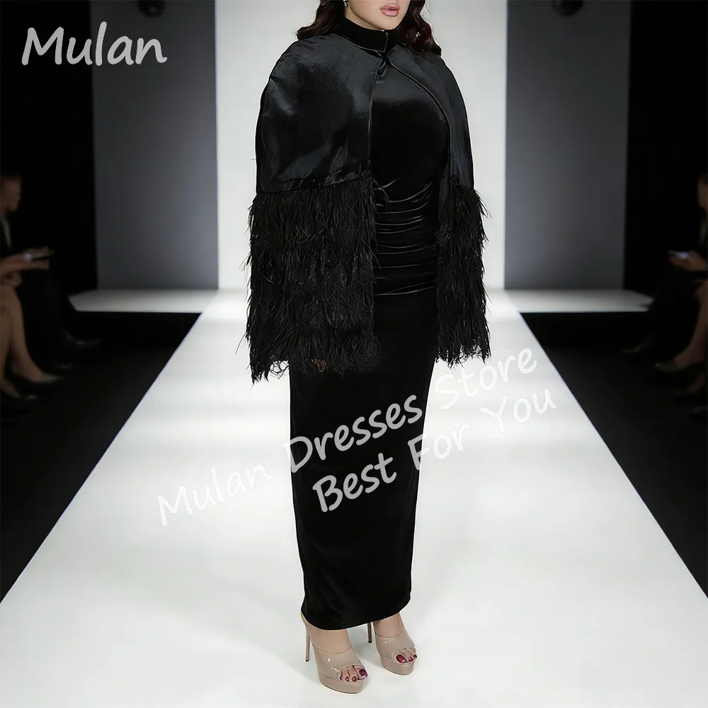 

Customized Elegant Black Evening Dresses for Women O-Neck Ankle-Length Mermaid Special Events Prom Party Wedding Dress 2026