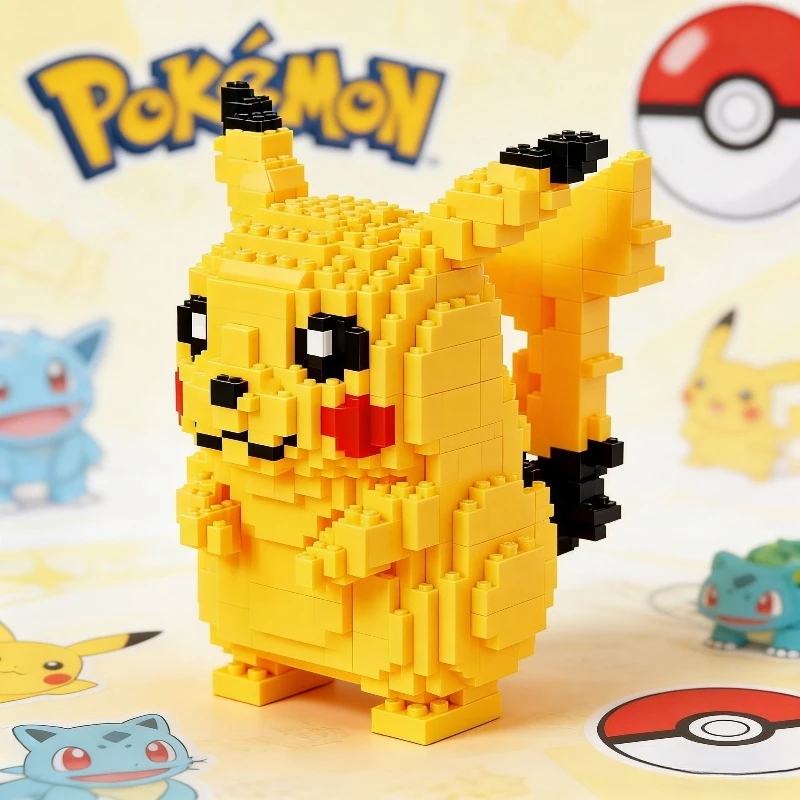 

Pikachu Micro Particle Assembled Building Blocks High Difficulty 3D Puzzles for Children's Collection and Gift Collection