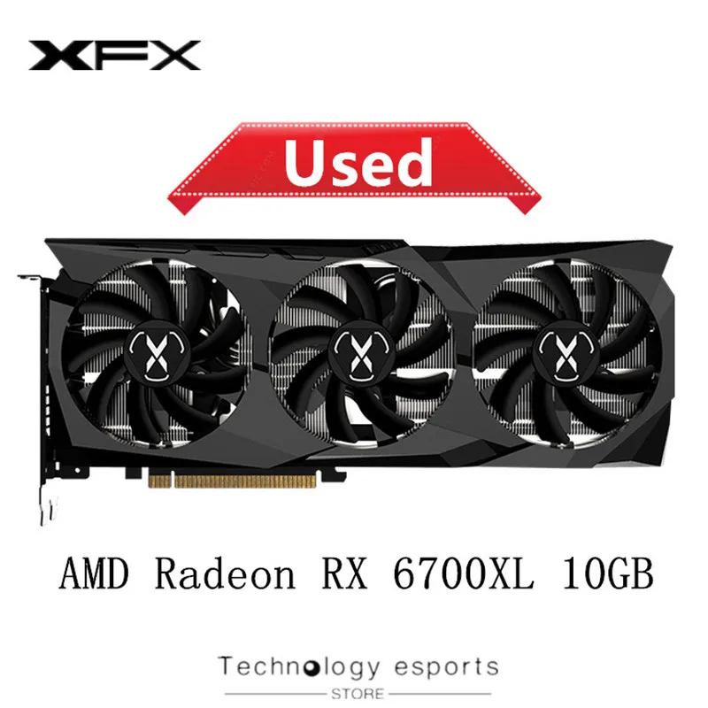 Graphics card AMD XFX Radeon RX 6700XL 10GB  GDDR6  160bit Desktop computer graphics card USED
