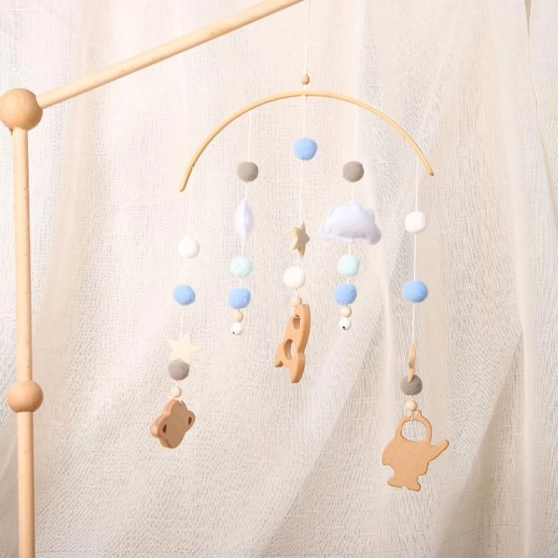 Cũi Động Lục Lạc Xe Đẩy Chuông Gió Đồ Chơi Cho Bé Sơ Sinh Du Lịch Nhẫn Đồ Chơi Xe Đẩy Phòng Trẻ Trang Trí 15UB