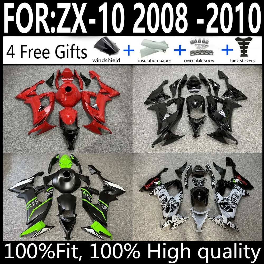 

Kawasaki ZX-10R 08 09 10 ZX10R 2008-2010 Motorcycle Fairings Kit ABS Plastic Body Work Cowlings Fairing Set Full Body