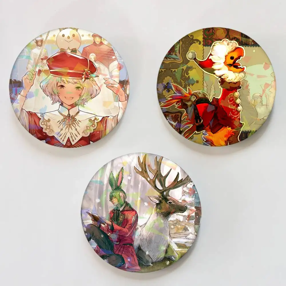 لعبة احتفال ضوء النجوم FF14 شارات دائرية شارة ليزر بروش ملحقات حقيبة الظهر #2