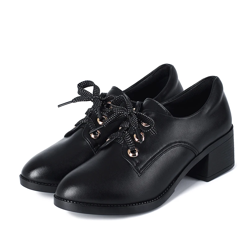 AIYUQI Women Genuine Leather Shoes 2024 New Spring Lace-up Women Shoes British Style Large Size Women Office Shoes