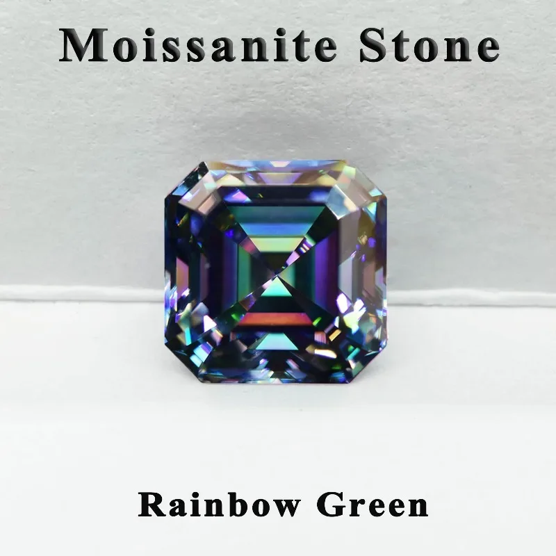 Moissanit-Stein im Asscher-Schliff, zitronengelbe Farbe, VVS1, DIY-Ring-Halskette, Hauptmaterialien haben den Diamanttester bestanden, mit Zertifikat. – Detail 38