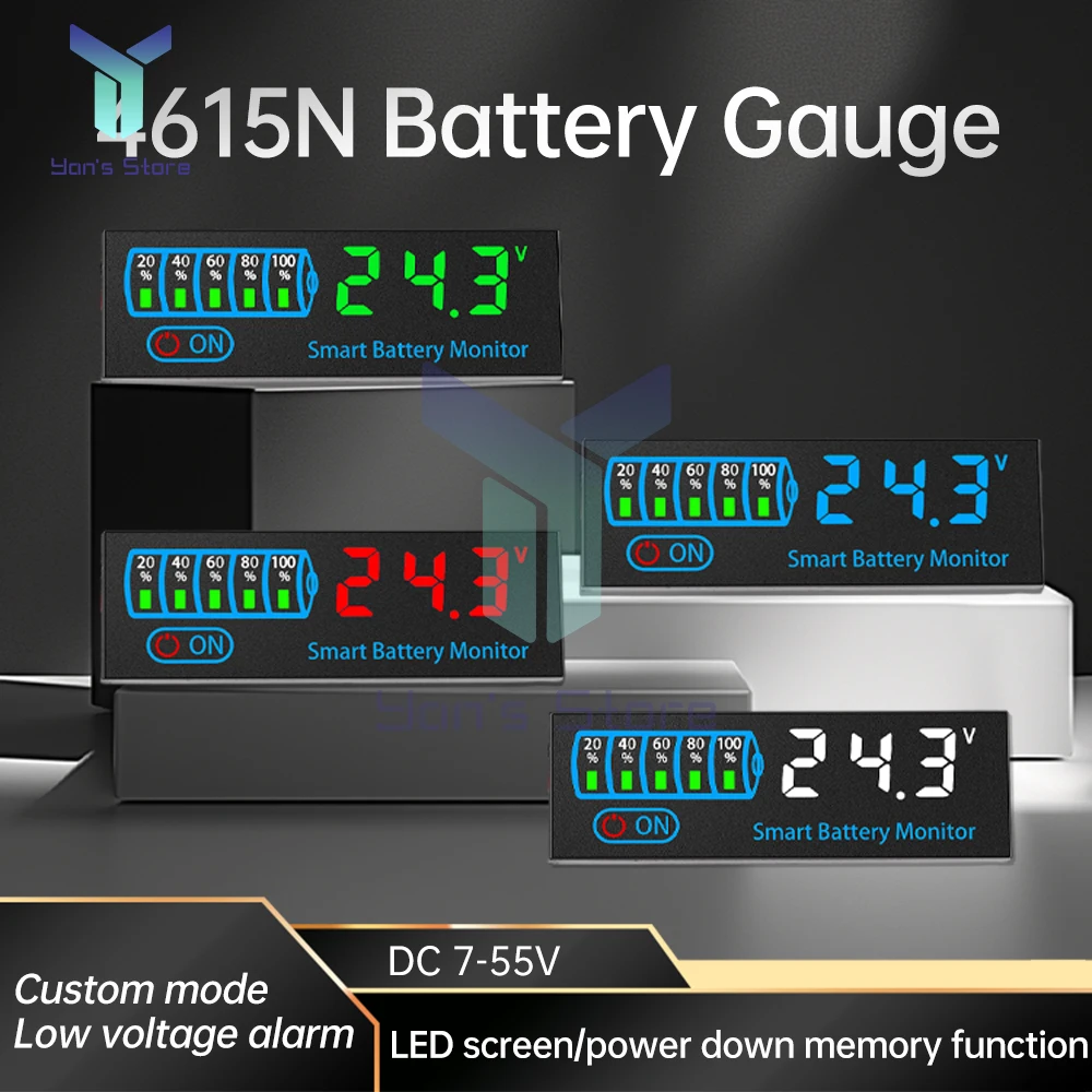 DC7-55V 12V/24V/36V/48V светодиодный индикатор емкости аккумулятора, панель дисплея мощности, литий-кислотный аккумулятор, модуль измерения напряжения