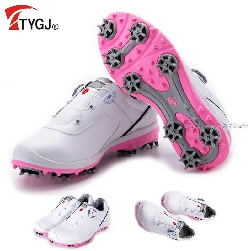 

Women's Waterproof Shoes Knob Shoelaces Golf Sneakers Ladies Activities Nail Anti-Slip Golf Shoes Tennis Breathable Trainers